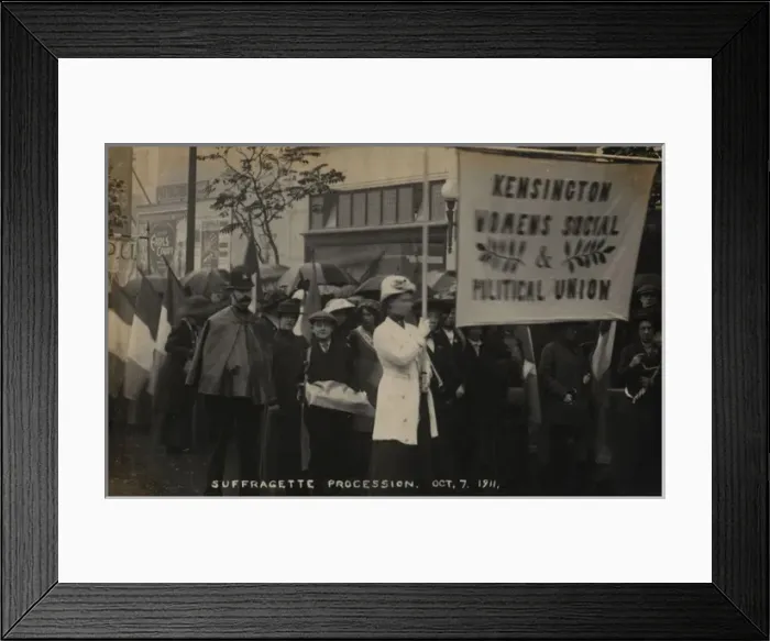 Framed Print : Suffragette March Kensington W. S. P. U Framed Print : Suffragette March Kensington W. S. P. U