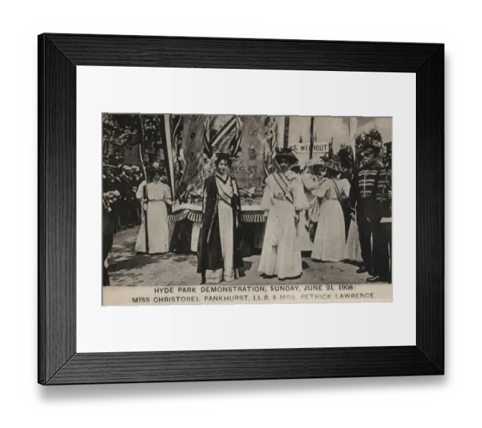 Framed Print : Suffragette Hyde Park Demonstration 1908 Framed Print : Suffragette Hyde Park Demonstration 1908