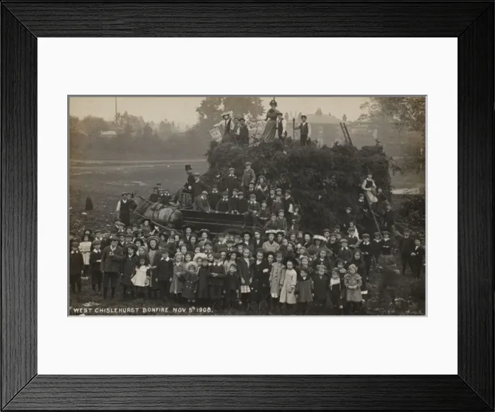 Framed Print : Suffragette on Bonfire West Chislehurst 1908 Framed Print : Suffragette on Bonfire West Chislehurst 1908