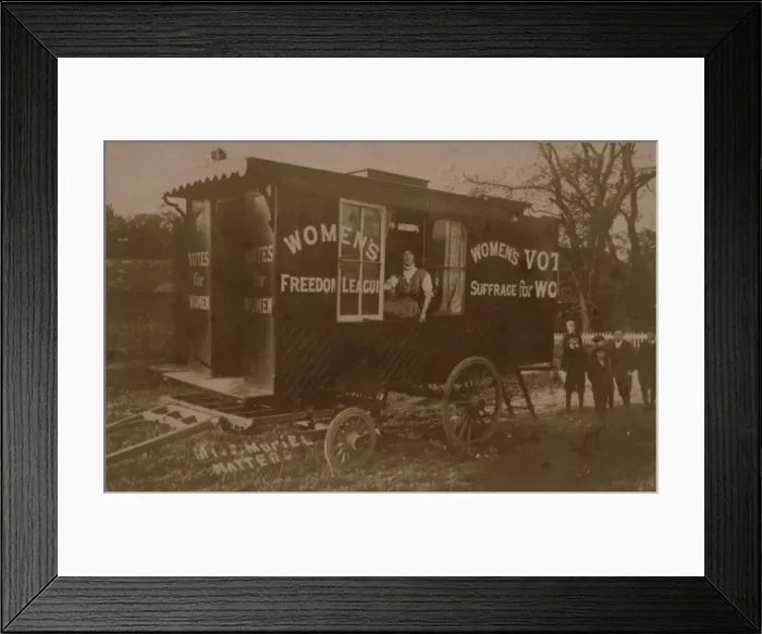 Framed Print : Suffragette Womens freedom league Caravan Framed Print : Suffragette Womens freedom league Caravan