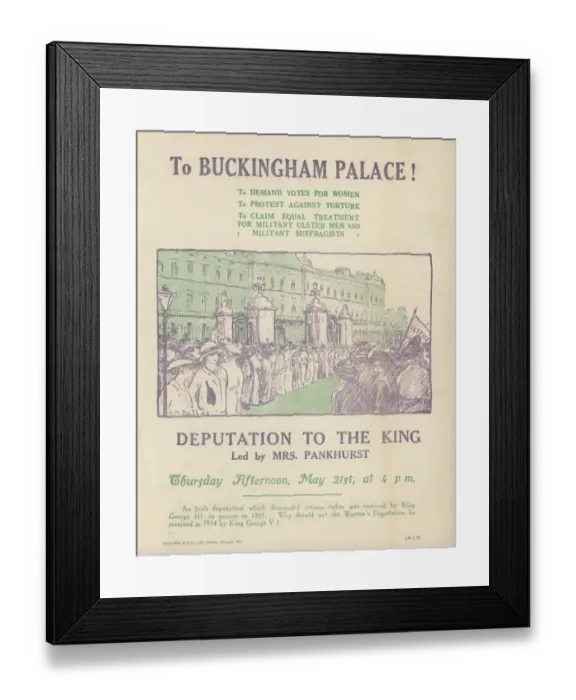 Framed Print : Suffragette Deputation to the King 1914 Framed Print : Suffragette Deputation to the King 1914