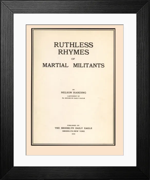 Framed Print : Suffragette Ruthless Rhymes of Martial Militants Framed Print : Suffragette Ruthless Rhymes of Martial Militants