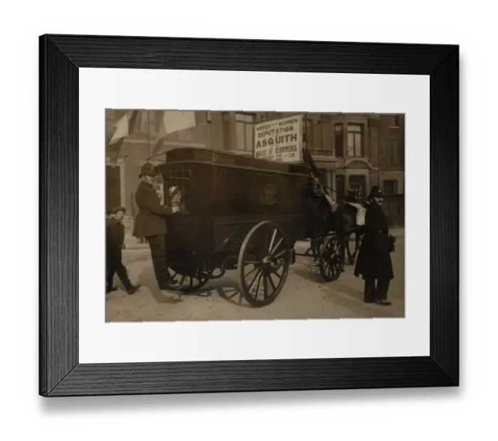 Framed Print : Suffragette In Police Van Womens Parliament Framed Print : Suffragette In Police Van Womens Parliament
