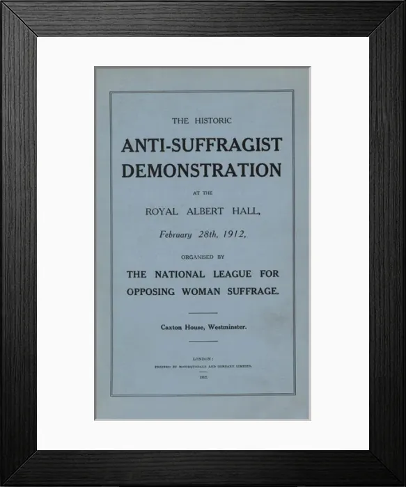 Framed Print : Anti-Suffragist Demonstration 1912 Framed Print : Anti-Suffragist Demonstration 1912