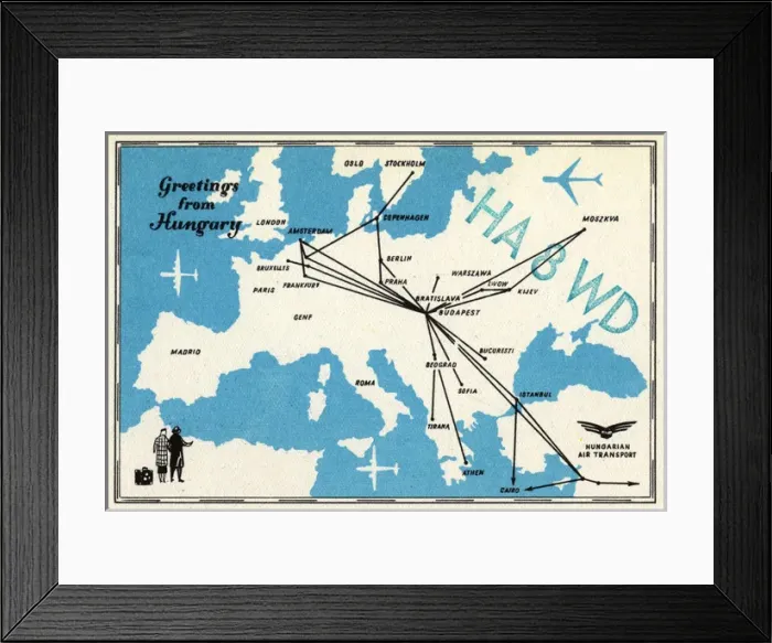 Framed Print : Postcard, Greetings from Hungary Framed Print : Postcard, Greetings from Hungary