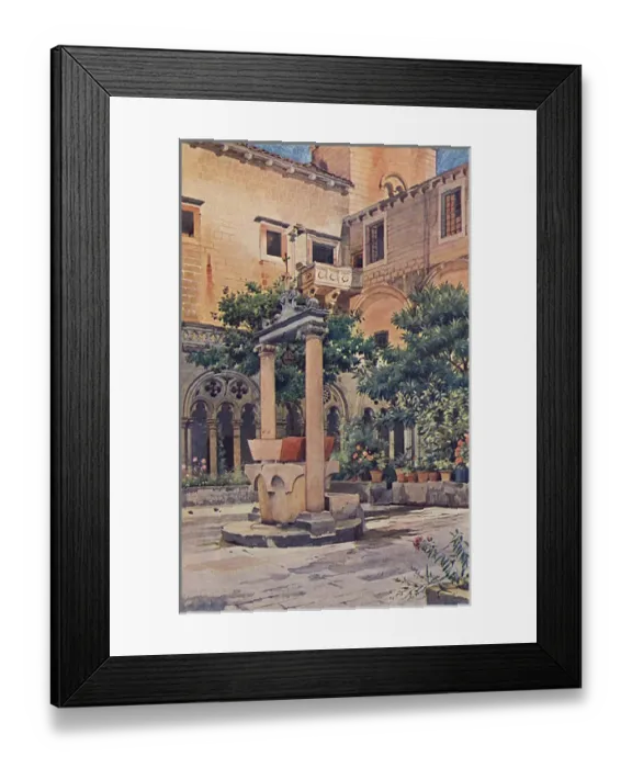 Framed Print : Monastery cloister, Dubrovnik, Croatia Framed Print : Monastery cloister, Dubrovnik, Croatia