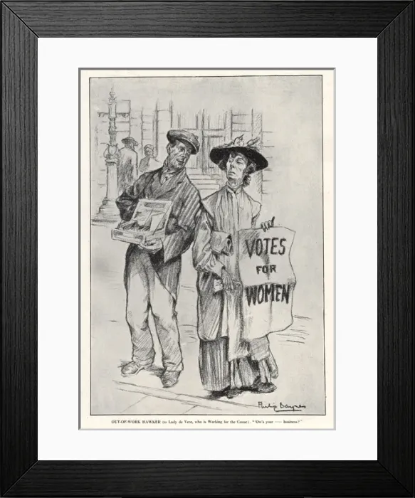 Framed Print : Suffragette Selling Votes for Women Framed Print : Suffragette Selling Votes for Women