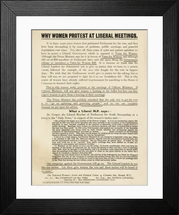 Framed Print : Suffragette Protests at Liberal Meetings Framed Print : Suffragette Protests at Liberal Meetings