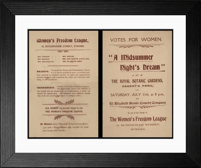 Framed Print : Womens Freedom League Fund-Raiser Play Framed Print : Womens Freedom League Fund-Raiser Play