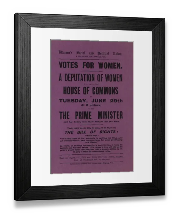 Framed Print : W. S. P. U Handbill Deputation Right of Petition Framed Print : W. S. P. U Handbill Deputation Right of Petition