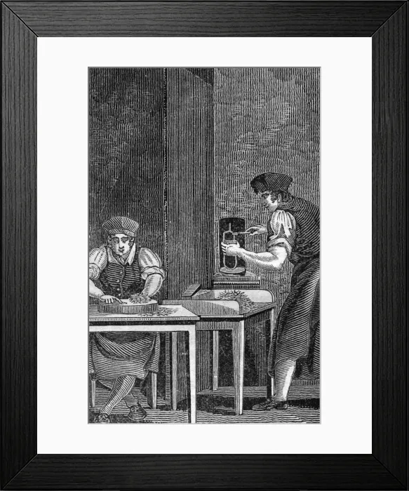 Framed Print : Type Founder 1827 Framed Print : Type Founder 1827