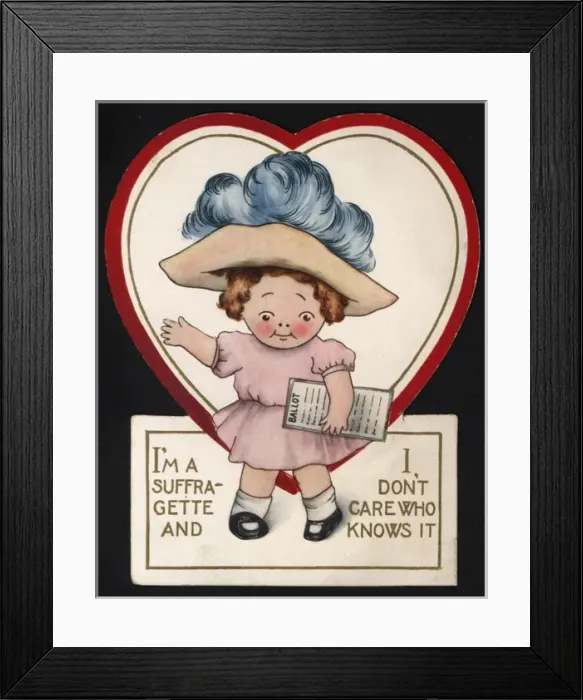 Framed Print : Suffragette Votes for Women Valentine Framed Print : Suffragette Votes for Women Valentine