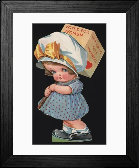 Framed Print : Suffragette Votes for Women Valentine Framed Print : Suffragette Votes for Women Valentine