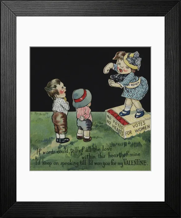 Framed Print : Suffragette Votes for Women Valentine Framed Print : Suffragette Votes for Women Valentine