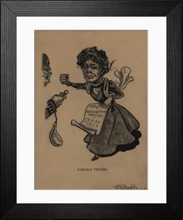 Framed Print : Suffragette Mrs. Pankhurst Forcible Feeding Framed Print : Suffragette Mrs. Pankhurst Forcible Feeding