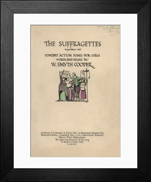 Framed Print : Sheet Music The Suffragettes Framed Print : Sheet Music The Suffragettes
