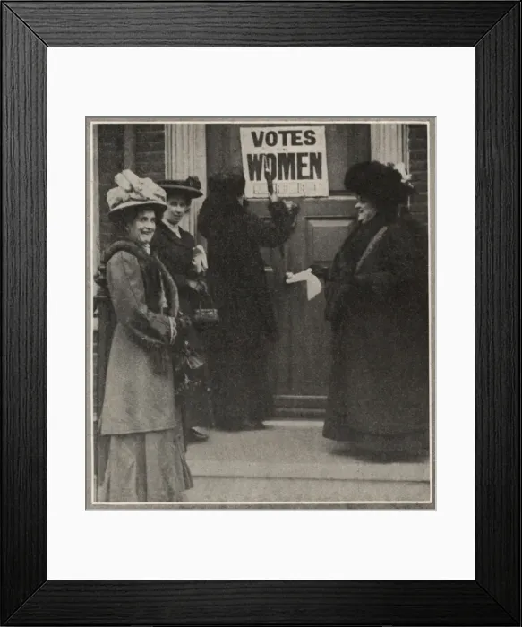 Framed Print : Suffragettes Visit Ministers House Framed Print : Suffragettes Visit Ministers House