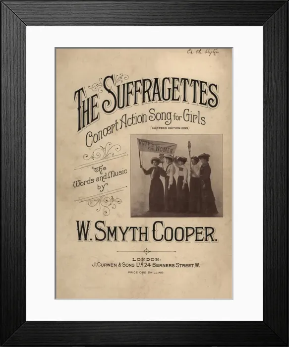 Framed Print : Sheet Music The Suffragettes Framed Print : Sheet Music The Suffragettes