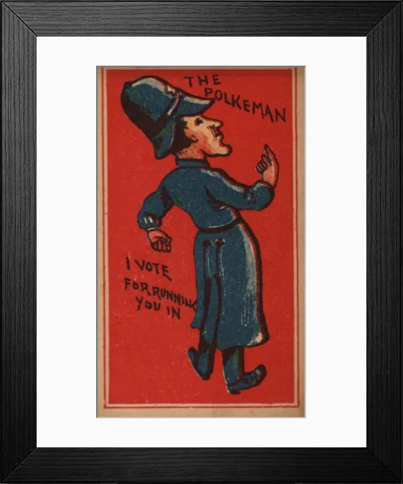 Framed Print : Suffragette Card Game Snap Policeman Framed Print : Suffragette Card Game Snap Policeman