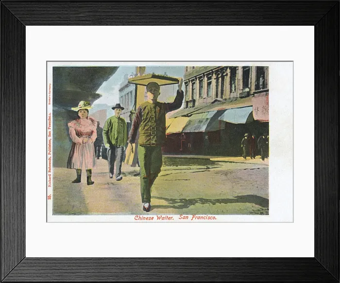 Framed Print : Chinese waiter, San Francisco, California, USA Framed Print : Chinese waiter, San Francisco, California, USA