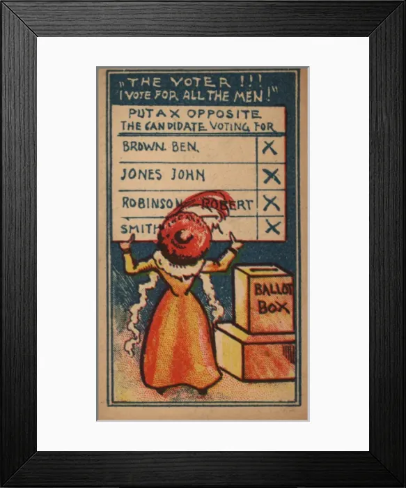 Framed Print : Suffragette Card Game Snap Voter Framed Print : Suffragette Card Game Snap Voter