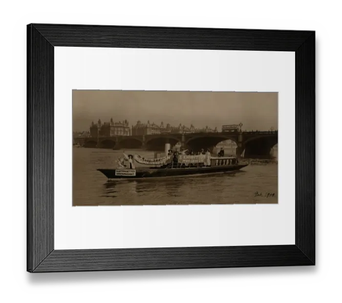 Framed Print : Suffragette Boat Advertising Womens Exhibition Framed Print : Suffragette Boat Advertising Womens Exhibition