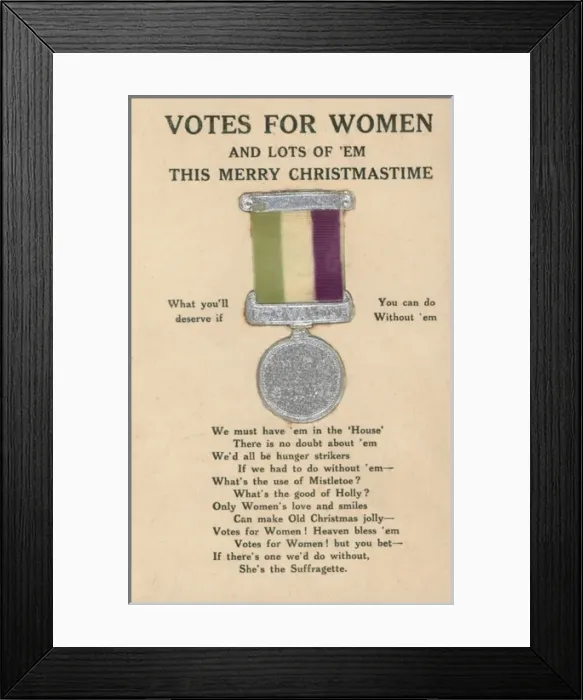 Framed Print : Suffragette Hunger Strike Medal Christmas Card Framed Print : Suffragette Hunger Strike Medal Christmas Card