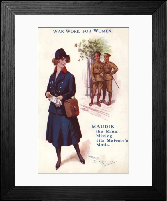 Framed Print : Post Woman Maudie WW1 Framed Print : Post Woman Maudie WW1