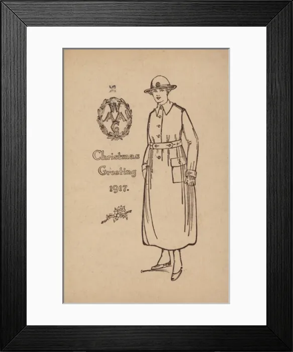 Framed Print : Women, WW1 W. A. A. C Christmas Card Framed Print : Women, WW1 W. A. A. C Christmas Card