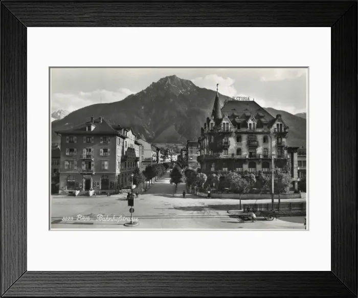 Framed Print : Street view in Brigue (Brig), Switzerland Framed Print : Street view in Brigue (Brig), Switzerland