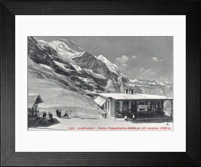 Framed Print : Jungfrau with Eigergletscher station, Switzerland Framed Print : Jungfrau with Eigergletscher station, Switzerland