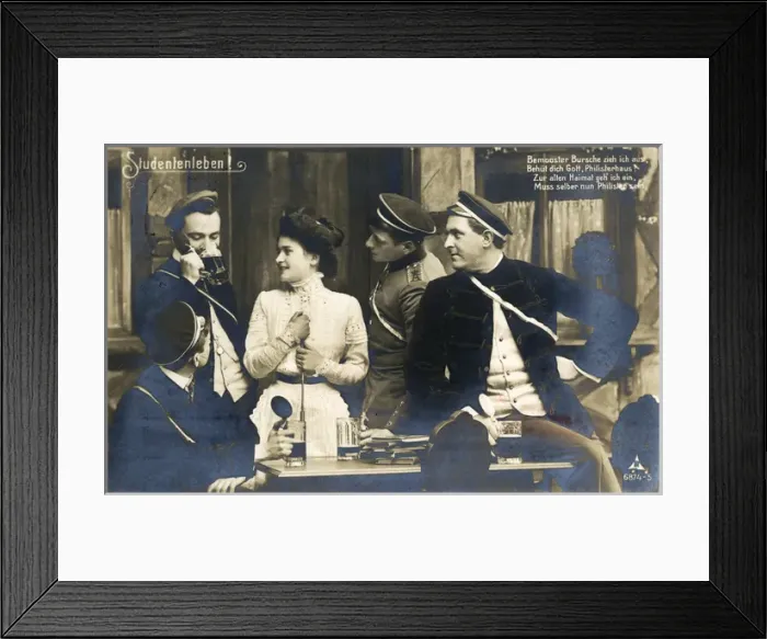 Framed Print : German students with beer glasses Framed Print : German students with beer glasses