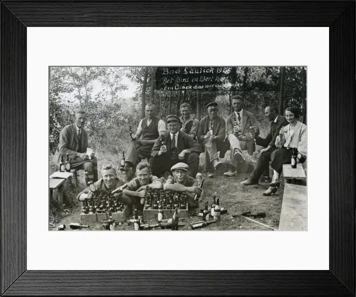Framed Print : People enjoying a beer picnic, Germany Framed Print : People enjoying a beer picnic, Germany