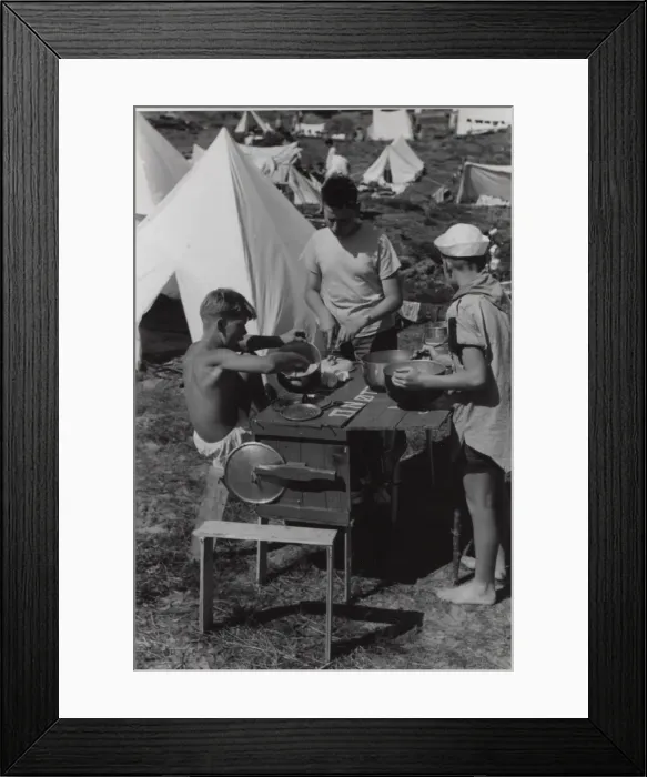 Framed Print : Boy scouts in camp, Denmark Framed Print : Boy scouts in camp, Denmark