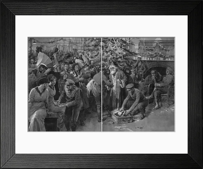 Framed Print : Christmas Festivities in the Shakspere Hut, WW1 Framed Print : Christmas Festivities in the Shakspere Hut, WW1