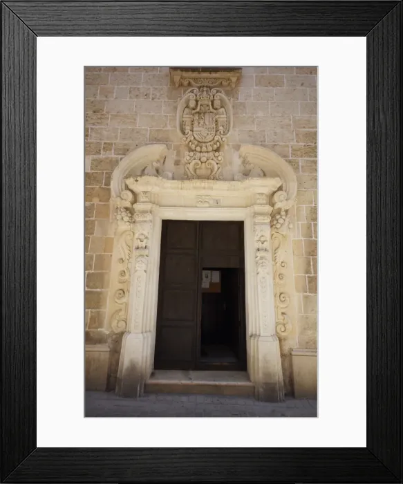 Framed Print : Menorca, Ciutadella: Entrance to the St. Crist Church Framed Print : Menorca, Ciutadella: Entrance to the St. Crist Church