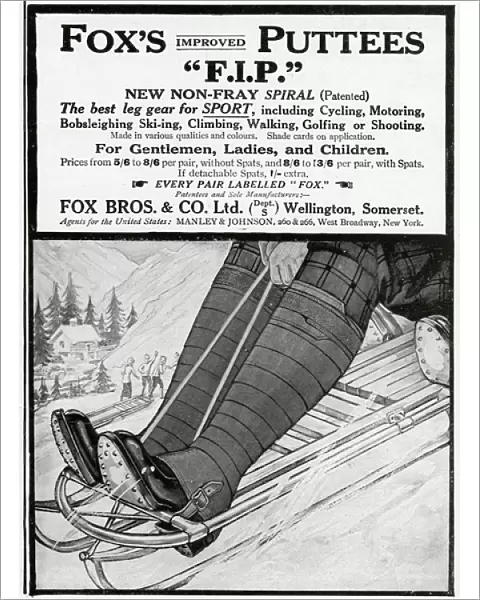Advert for Foxs Puttees 1914