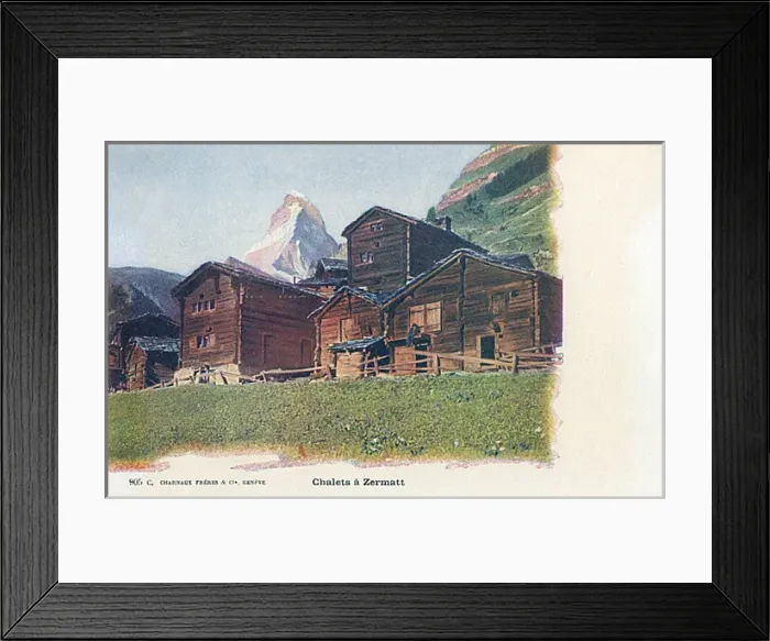 Framed Print : Chalets at Zermatt, Valais, Switzerland Framed Print : Chalets at Zermatt, Valais, Switzerland