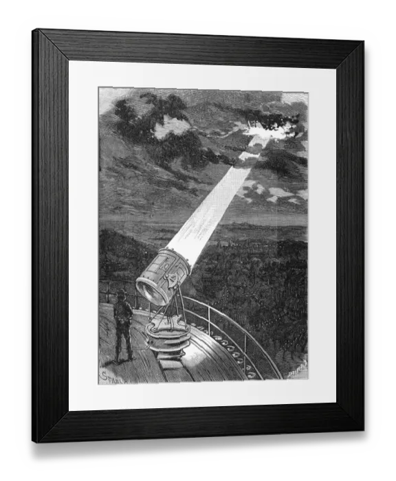 Framed Print : Paris, France - La Tour Eiffel, Searchlight Framed Print : Paris, France - La Tour Eiffel, Searchlight