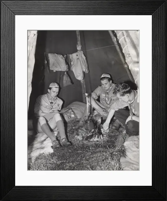 Framed Print : Finnish boy scouts at international camp, North London Framed Print : Finnish boy scouts at international camp, North London