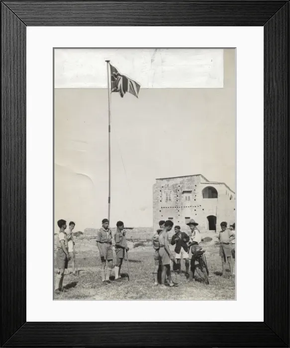 Framed Print : Boy scouts with flag, Cyprus Framed Print : Boy scouts with flag, Cyprus