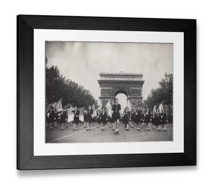 Framed Print : French Girl Guides on parade, St Georges Day, Paris Framed Print : French Girl Guides on parade, St Georges Day, Paris