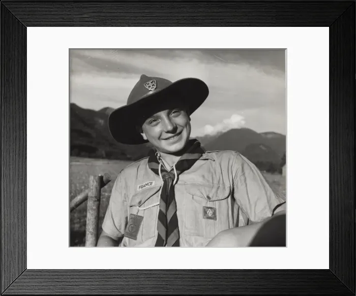 Framed Print : French boy scout at international camp Framed Print : French boy scout at international camp