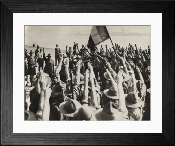 Framed Print : French boy scouts with flag Framed Print : French boy scouts with flag