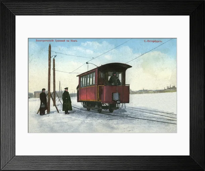 Framed Print : Electric tram on the River Neva, St Petersburg, Russia Framed Print : Electric tram on the River Neva, St Petersburg, Russia