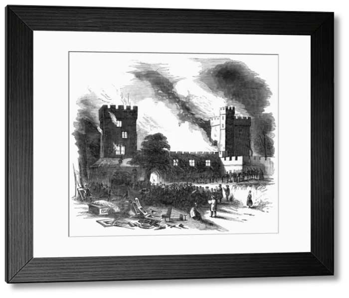 Framed Print : Fire at Naworth Castle Framed Print : Fire at Naworth Castle