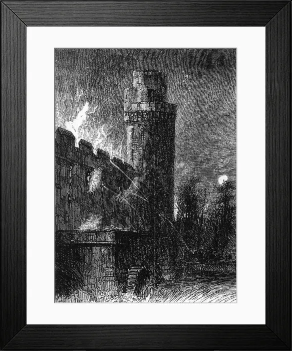 Framed Print : Fire at Warwick Castle Framed Print : Fire at Warwick Castle