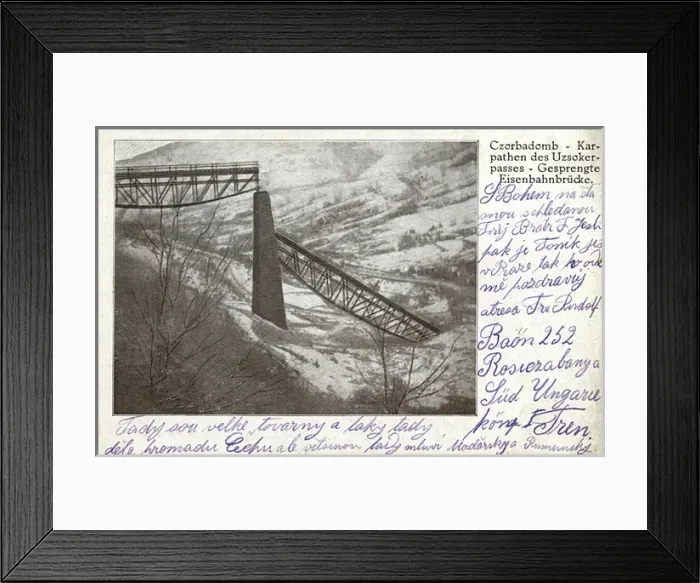 Framed Print : Railway bridge blown up, Carpathian Mountains, WW1 Framed Print : Railway bridge blown up, Carpathian Mountains, WW1