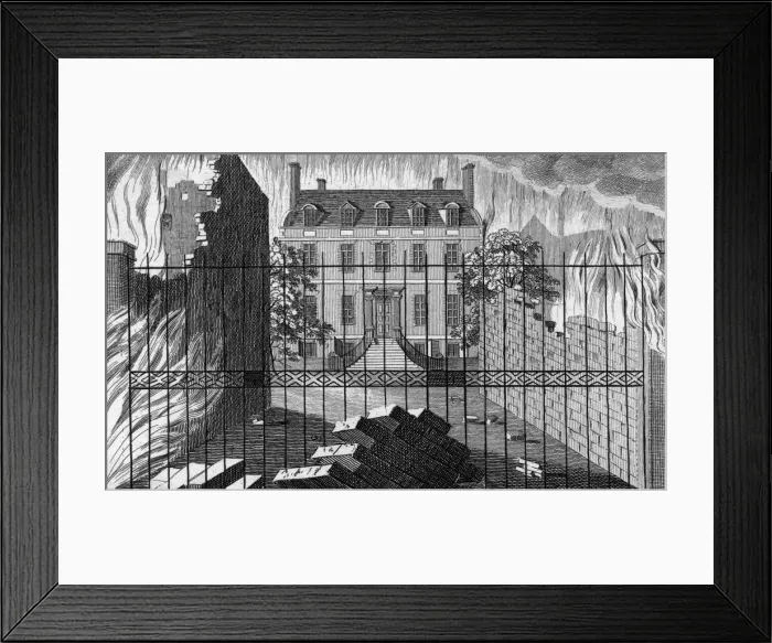 Framed Print : The Ratcliffe Fire - Mr Beres House miraculously saved Framed Print : The Ratcliffe Fire - Mr Beres House miraculously saved