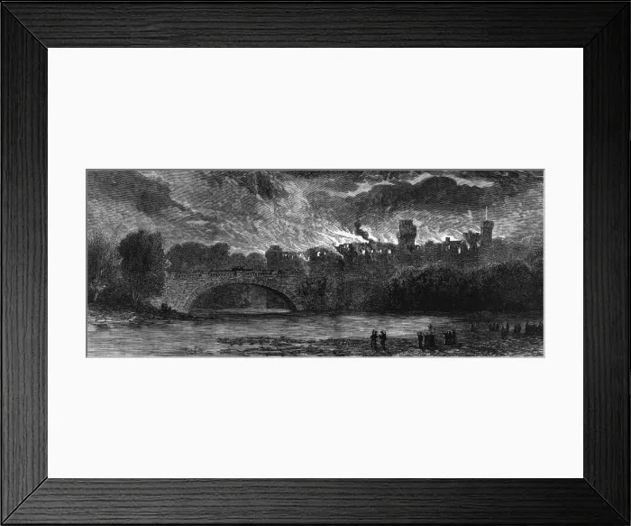 Framed Print : Fire at Warwick Castle Framed Print : Fire at Warwick Castle